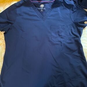 Healing Hands women’s one pocket scrub top navy blue xl